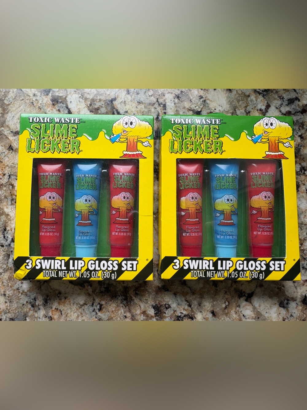 Slime Licker 3-Swirl Lip Gloss Set - Red & Blue